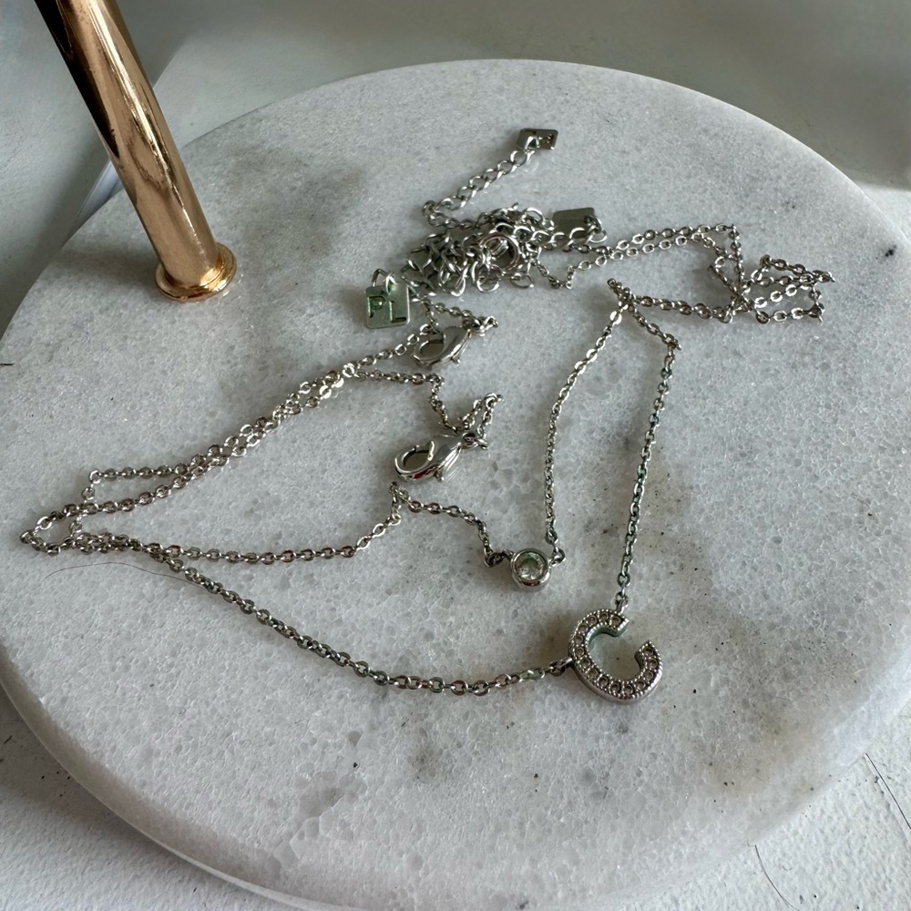Park Lane Silver Necklace with Crystal Charm